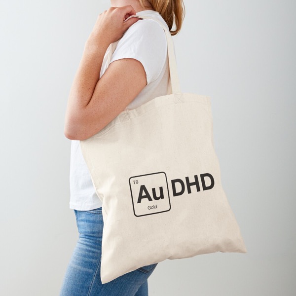 AuDHD (Light BG Variant), Cotton Tote Bag
